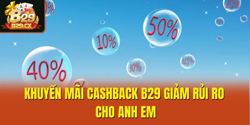 Khuyến mãi cashback B29 giảm rủi ro cho anh em