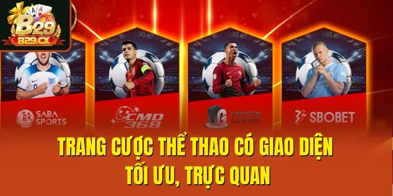 Trang cược thể thao có giao diện tối ưu, trực quan